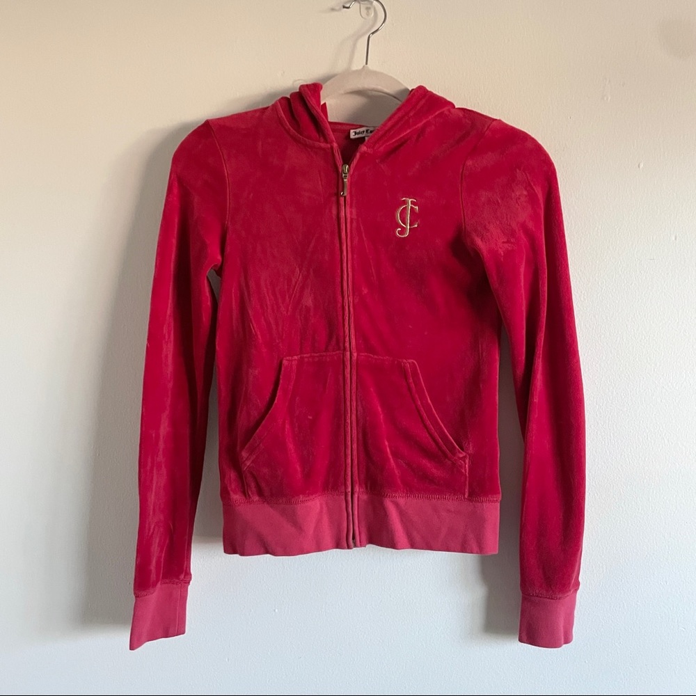 JUICY COUTURE | Red Velour Zip Up